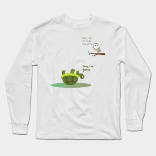 Funny turtle and owl Long Sleeve T-Shirt